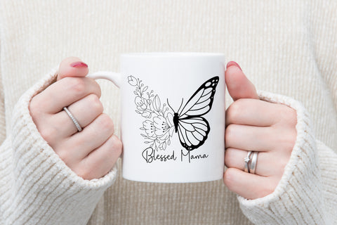 Blessed Mama Butterfly Mug