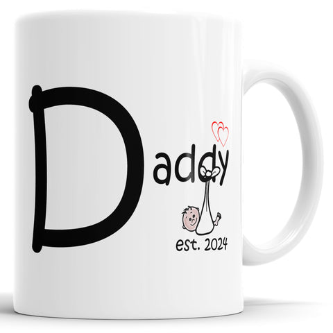 Mummy and Daddy Est 2024 with Baby Mug Set