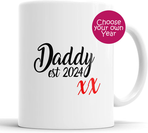 Personalised Mummy xx and Daddy xx Mug Set - Choose Your Own Year