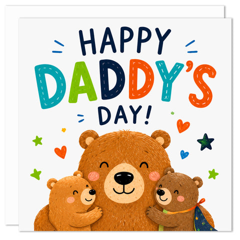 Happy Daddy’s Day Card – Cute Teddy Bear Father’s Day Card for Daddy from Son | Luxury UK Made Greeting Card