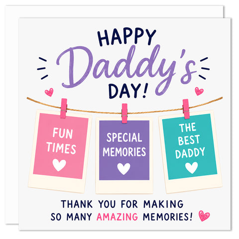 Happy Daddy’s Day Card – Cute Father’s Day Card for Daddy from Daughter – Luxury Blank Inside Greeting Card UK