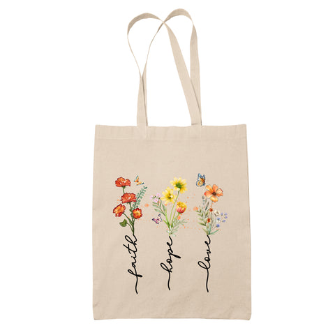 Faith, Hope, Love Christian Tote Bag