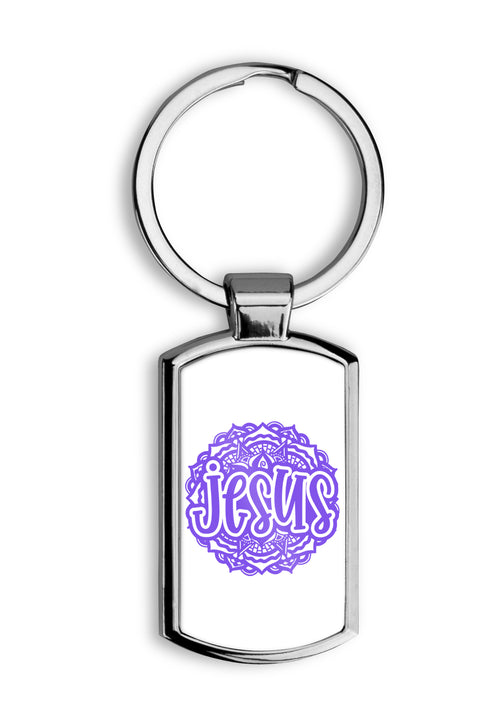 Purple Jesus Flower Keyring