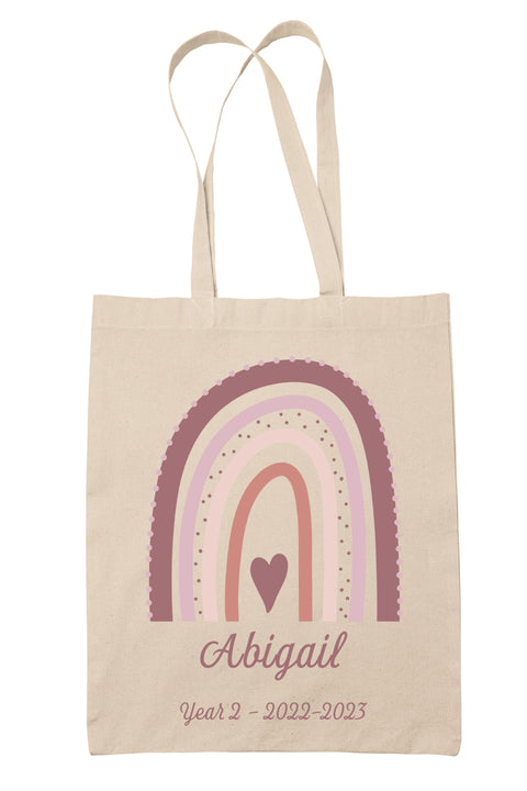 Personalised End Of Year Rainbow Tote Bag