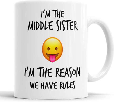 I'm The Middle Sister Emoji Smiley Mug