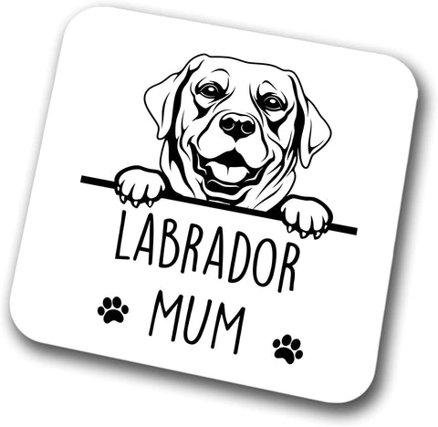 Labrador Mum Coaster Pet Present Labrador Dog Mum Dad Friend Joke Funny Gift  Birthday Christmas, Hardboard Coaster