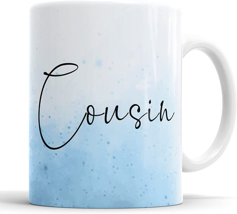 Cousin Mug Watercolour Mug (Blue)