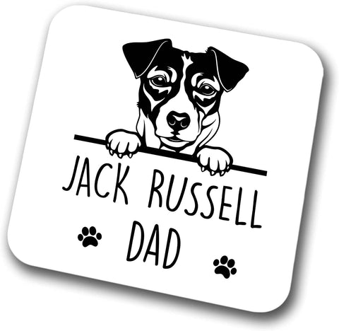 Jack Russell Dad Coaster Pet Present Jack Russell Dog Mum Dad Friend Joke Funny Gift  Birthday Christmas, Hardboard Coaster