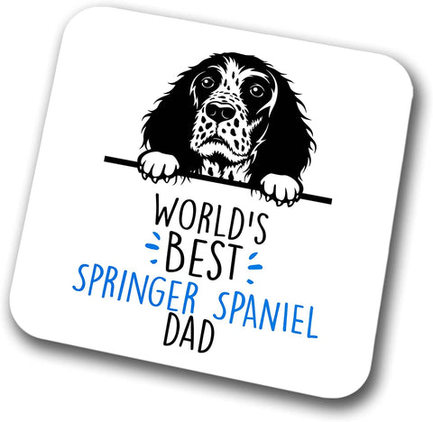 Springer Spaniel World's Best Dad Coaster Dog Dad Springer Spaniel Dad  Friend Funny Gift for Birthday Christmas, Springer Spaniel Coaster