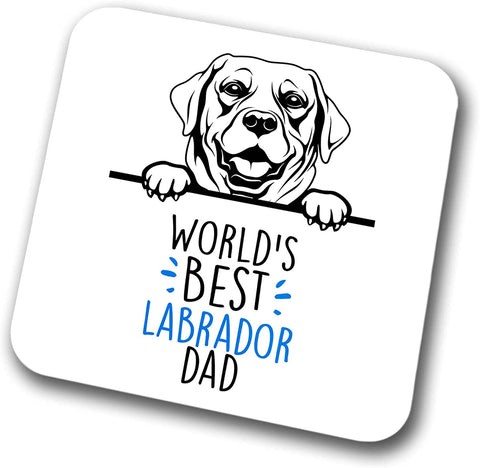 Labrador World's Best Dad Coaster Dog Dad Labrador Dad  Friend Funny Gift for Birthday Christmas, Labrador Coaster