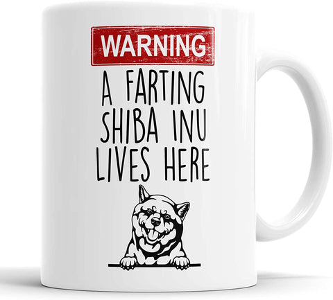 Warning A Farting Shiba Inu Lives Here Mug