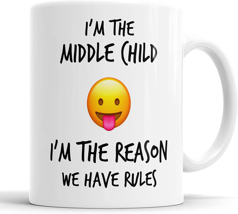 I'm The Middle Child Brother Sister Emoji Smiley Mug