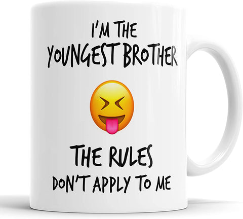 I'm The Youngest Brother Emoji Smiley Mug