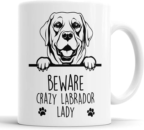 Labrador Beware Crazy Labrador Lady Mug