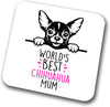 Chihuahua World's Best Mum Coaster Dog Mum Chihuahua MumFriend Funny Gift for Birthday Christmas, Chihuahua Coaster