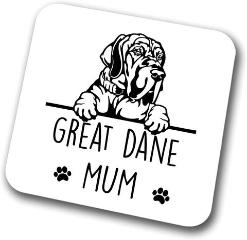 Great Dane Mum Coaster Pet Present Great Dane Dog Mum Dad Friend Joke Funny Gift  Birthday Christmas, Hardboard Coaster