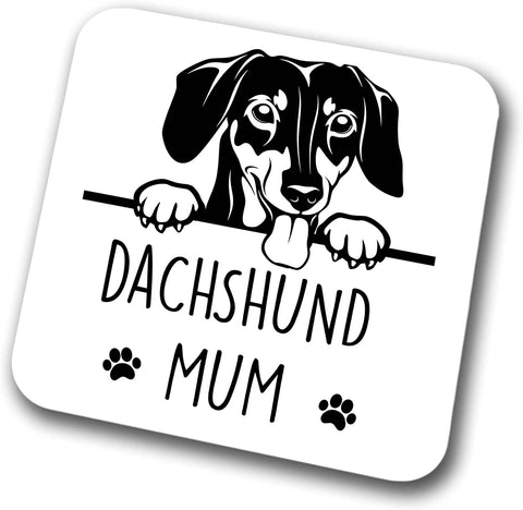 Dachshund Mum Coaster Pet Present Dachshund Dog Mum Dad Friend Joke Funny Gift  Birthday Christmas, Hardboard Coaster