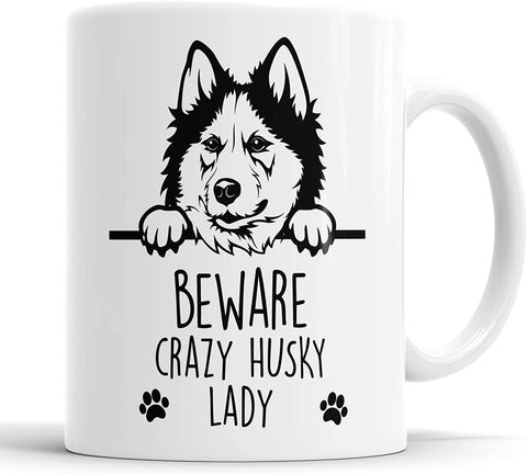 Husky Beware Crazy Husky Lady Mug
