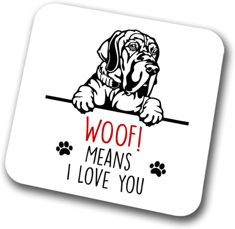 Great Dane Woof Means I Love You Mum Dad Coaster Dog Dad Great Dane Dad  Friend Funny Gift for Birthday Christmas, Great Dane Mum Coaster