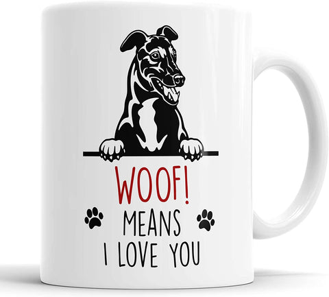 Whippet Woof Means I Love You Mug