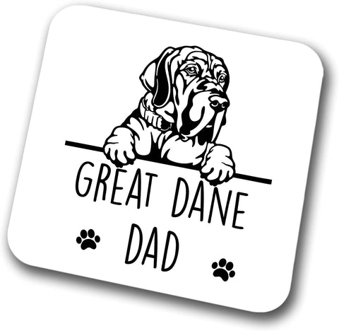 Great Dane Dad Coaster Pet Present Great Dane Dog Mum Dad Friend Joke Funny Gift  Birthday Christmas, Hardboard Coaster