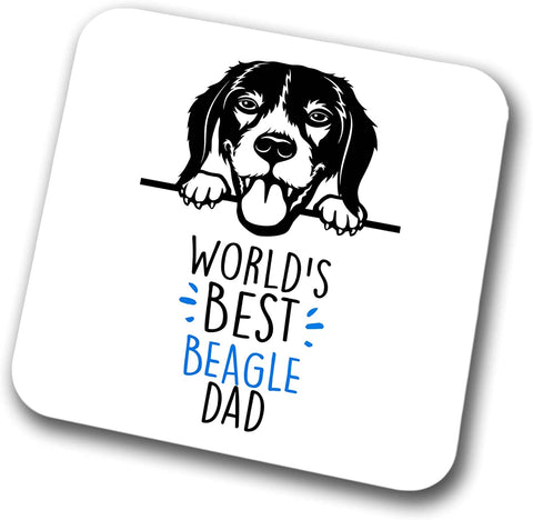 Beagle World's Best Dad Coaster Dog Dad Beagle Dad  Friend Funny Gift for Birthday Christmas, Beagle Coaster