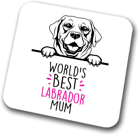 Labrador World's Best Mum Coaster Dog Mum Labrador Mum  Friend Funny Gift for Birthday Christmas, Labrador Coaster