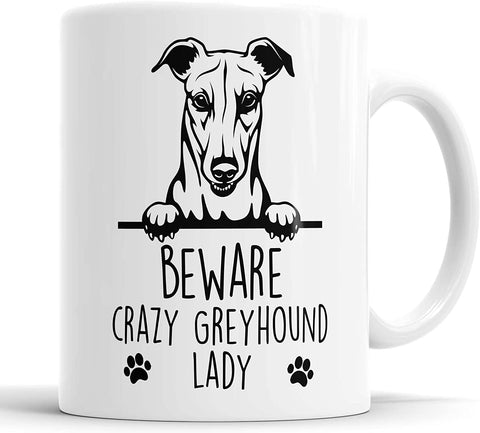 Crazy Greyhound Lady Mug