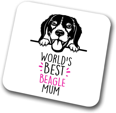 Beagle World's Best Mum Coaster Dog Mum Beagle Mum  Friend Funny Gift for Birthday Christmas, Beagle Coaster