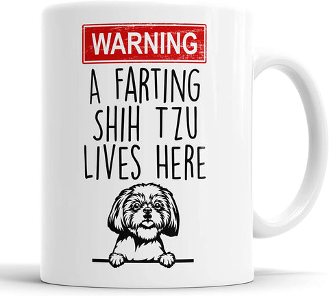 Shih Tzu Warning A Farting Lives Here Mug
