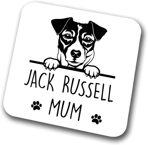 Jack Russell Mum Coaster Pet Present Jack Russell Dog Mum Dad Friend Joke Funny Gift  Birthday Christmas, Hardboard Coaster