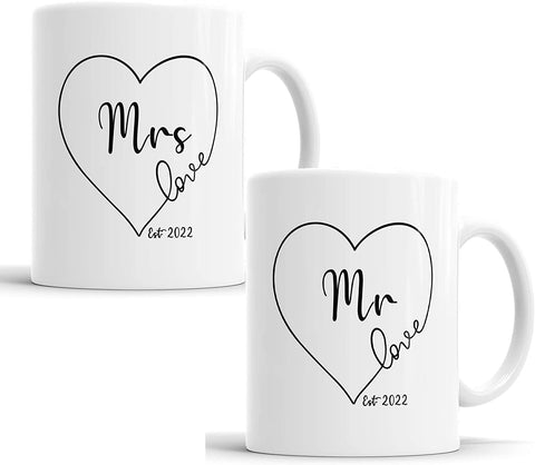 Mr & Mrs est 2022 Mug Set