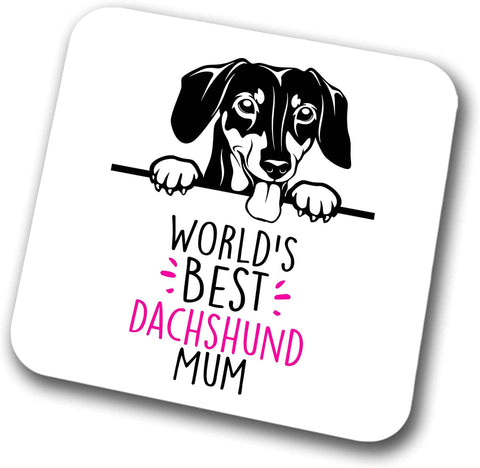 Dachshund World's Best Mum Coaster Dog Mum Dachshund Mum  Friend Funny Gift for Birthday Christmas, Dachshund Coaster