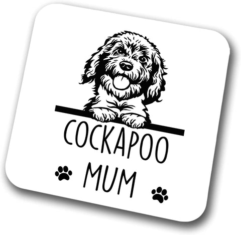 Cockapoo Mum Coaster Pet Present Cockapoo Dog Mum Dad Friend Joke Funny Gift  Birthday Christmas, Hardboard Coaster