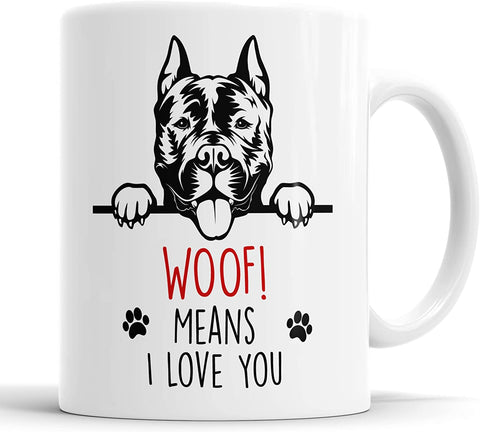 Staffy Woof Means I Love You Mug