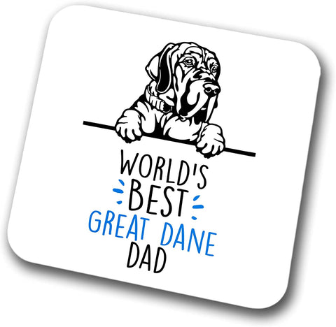 Great Dane World's Best Dad Coaster Dog Dad Great Dane Dad  Friend Funny Gift for Birthday Christmas, Great Dane Coaster