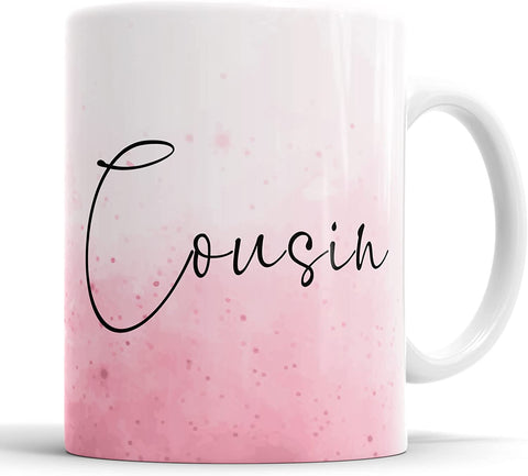 Cousin Mug Watercolour Mug (Pink)
