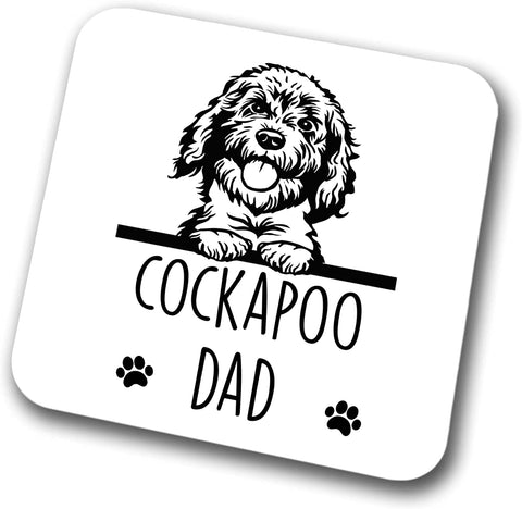 Cockapoo Dad Coaster Pet Present Cockapoo Dog Mum Dad Friend Joke Funny Gift  Birthday Christmas, Hardboard Coaster