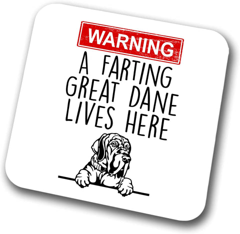 Great Dane Warning A Lives Here Mum Dad Coaster Dog Dad Great Dane Dad  Friend Funny Gift for Birthday Christmas, Great Dane Mum Coaster