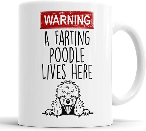 Warning A Farting Poodle Lives Here Mug
