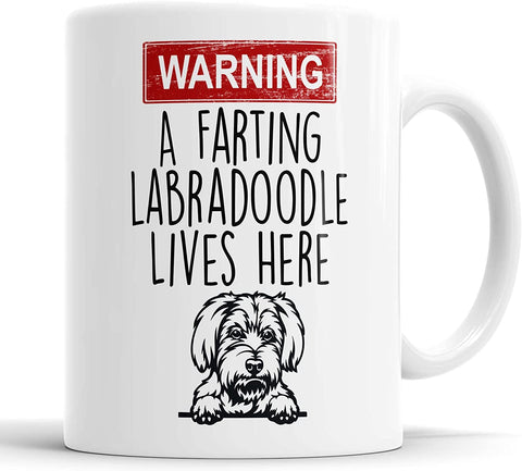 Warning A Farting Labradoodle Lives Here Mug