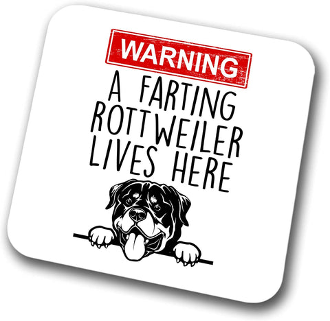 Rottweiler Warning A Lives Here Mum Dad Coaster Dog Dad Rottweiler Dad  Friend Funny Gift for Birthday Christmas, Rottweiler Mum Coaster