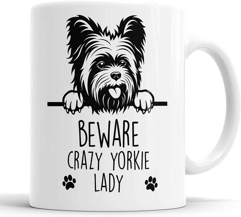 Yorkie Beware Crazy Yorkie Lady Mug