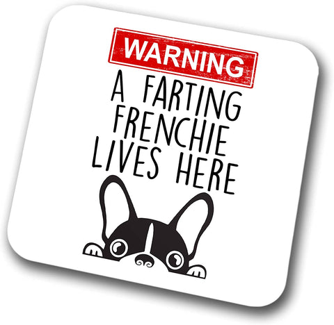 Frenchie Warning A Lives Here Mum Dad Coaster Dog Dad French Bulldog Dad  Friend Funny Gift for Birthday Christmas, Frenchie Mum Coaster