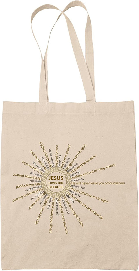 Jesus Loves you Tote Bag Jesus Loves you because shopping bag