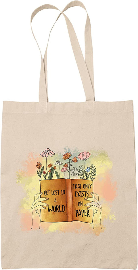 Get lost in a book Tote Bag Get lost in a world that only exists on paper shopping bag
