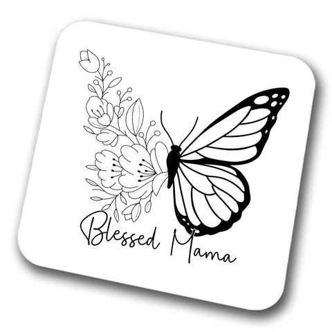 Blessed Mama Butterfly Coaster