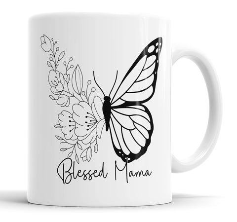 Blessed Mama Butterfly Mug