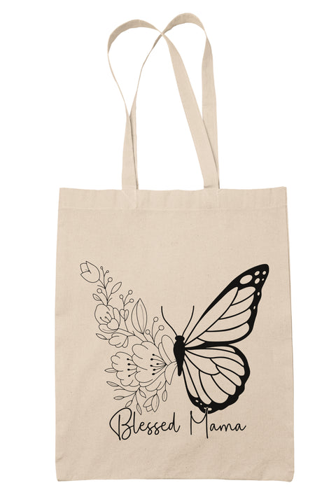 Blessed Mama Butterfly Tote Bag
