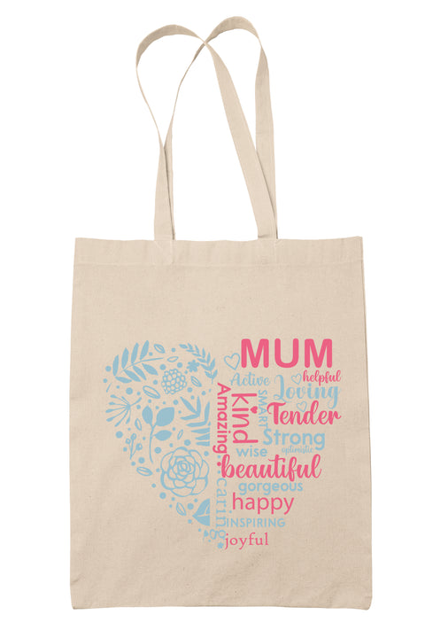 Heart with words of kindness mother's day Tote Bag